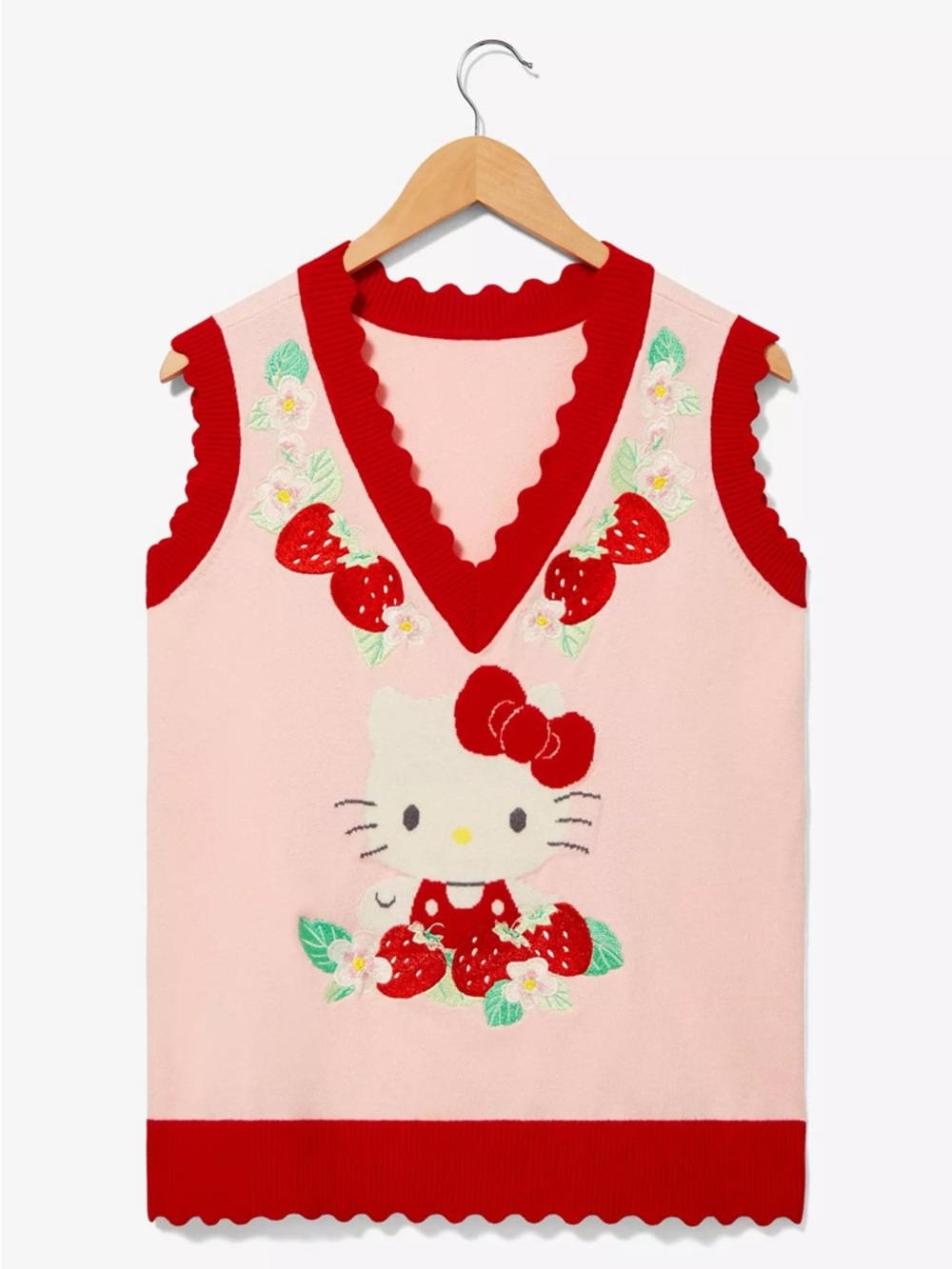 Sanrio Hello Kitty Pink and Red V-Neck Sweater Vest